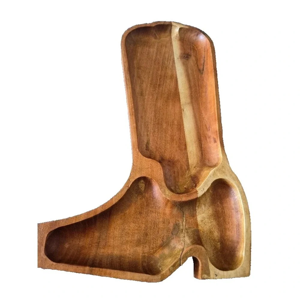 Charcuterie Board Dolly Parton Cowboy Boot Shape Acacia Wood Serving  14